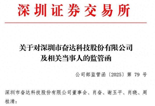 最安全靠谱的配资公司 非经营性占用资金超955万元，奋达科技及董事长等再收深交所监管函